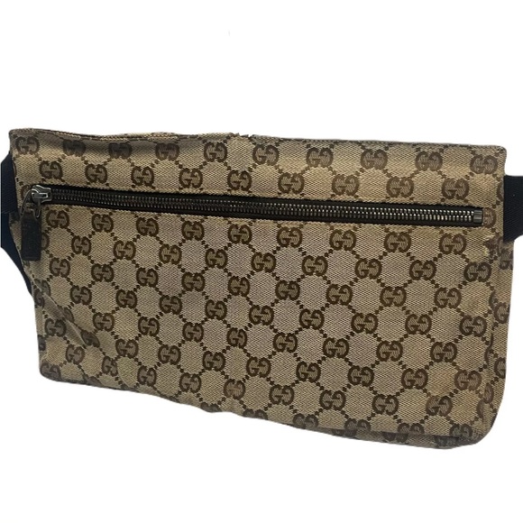 GUCCI GG Belt Bag Monogram Canvas Beige Bum Bag Fanny Pack Waist Bag - Picture 6 of 16